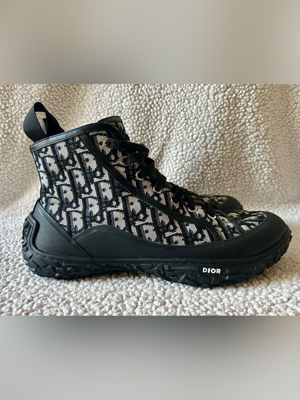 Dior Men’s Diorizon Black and White Monogram Ankle Boots - Size 11, EU 45 - Picture 4 of 10